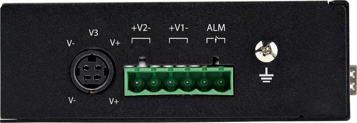 Actual product image StarTech Industrial 6 Port Gigabit Ethernet Switch - 4 PoE RJ45 +2 SFP Slots PoE+ 48VDC 10/100/1000 Power (6 ports)