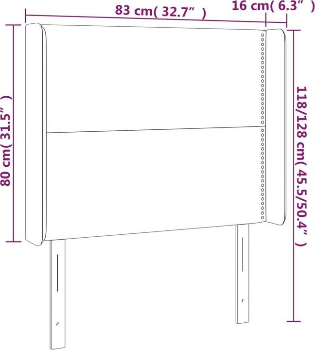 Produktbild vidaXL LED Kopfteil (203 x 16 x 128 cm)