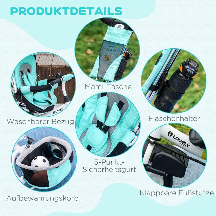 Produktbild Homcom Kinderdreirad Polyester, Metall Grün