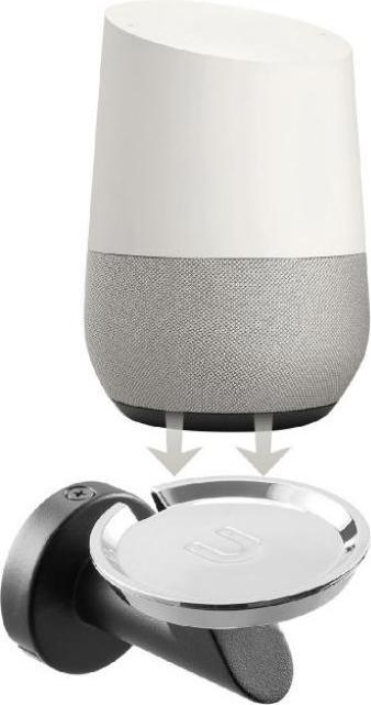 Produktbild Maclean MC-857 - Wandhalterung für Lautsprecher, kompatibel mit Google Home, schwarz/silber (Wandmontage)