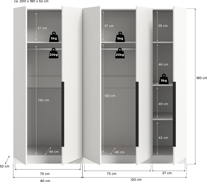 Produktbild Xonox Home Kopenhagen (200 x 52 x 181 cm)