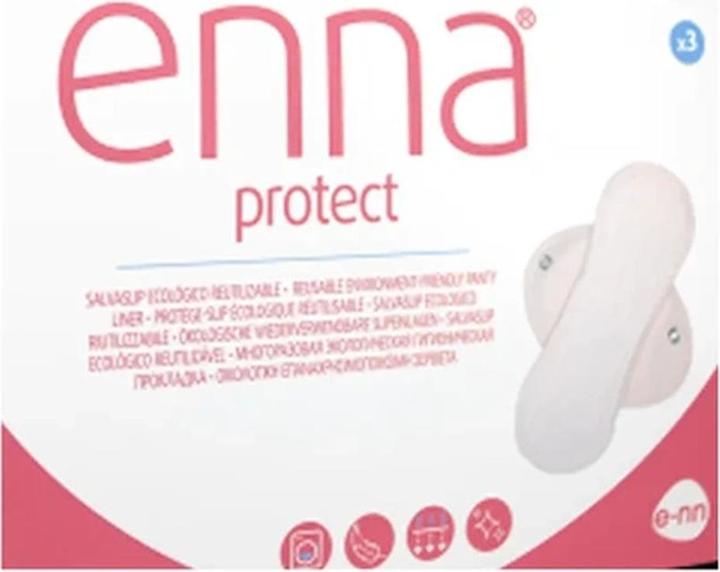 Actual product image Enna Protect Reusable and Ecological Bamboo and Organic Cotton Panty Liners - Pack of 3 (3x)
