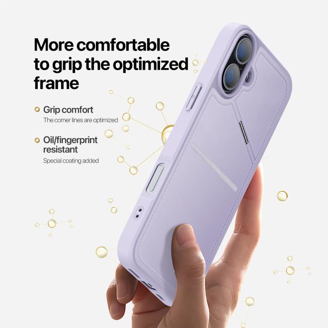 Image du produit Dux Ducis Étui pour iPhone 16 avec emplacement pour carte - Violet (Apple iPhone 16)