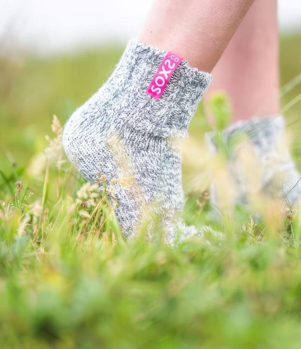 Image du produit Soxs Chaussettes grises en laine pour femmes Bubblegum, chaussettes courtes (Une unité par pack, 38 - 41)