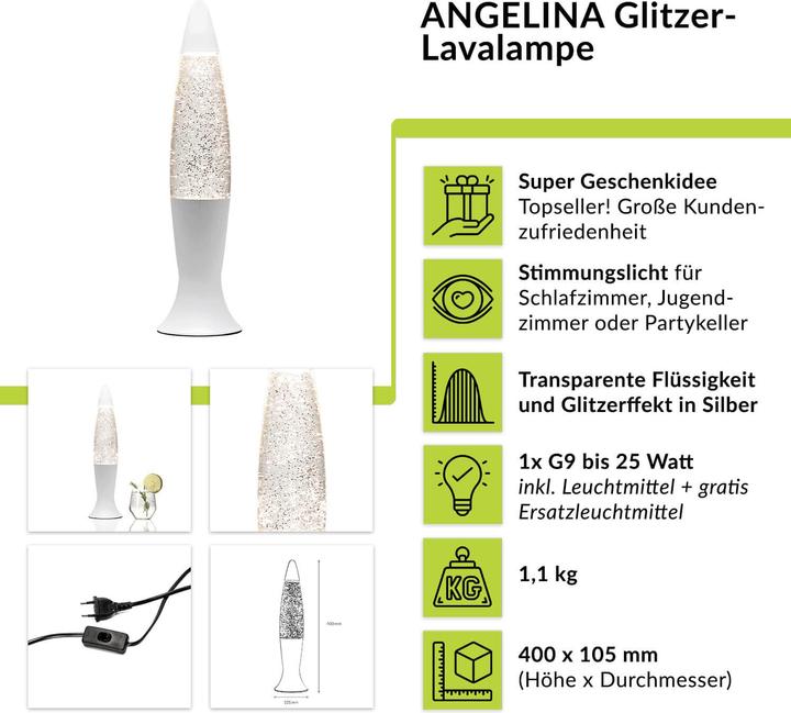 Produktbild Licht-Erlebnisse Lavalampe Roxy (210 lm, G9)