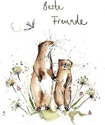 Produktbild Taurus Kunstkarten Postkarte Aquarell Murmeltiere