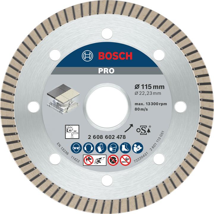 Immagine prodotto Bosch Professional Zubehör PRO Disco da taglio diamantato in ceramica, 115 x 22,23 mm