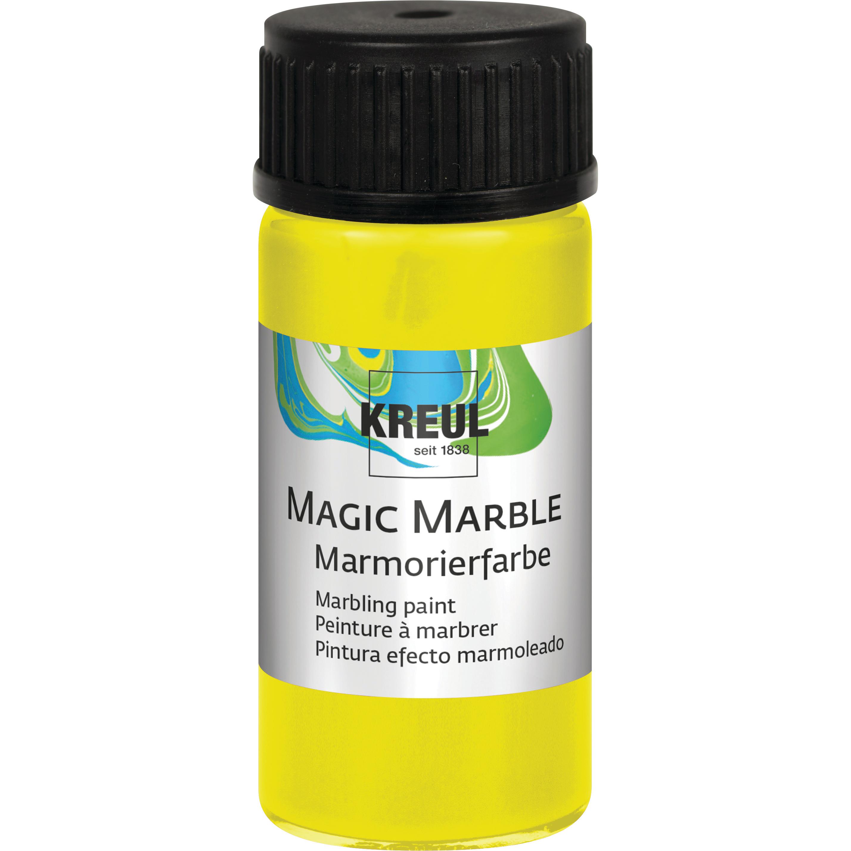 Kreul, Künstlerfarbe + Bastelfarbe, Marmorierfarbe "Magic Marble", neongelb, 20 ml (Neon Gelb, 20 ml)