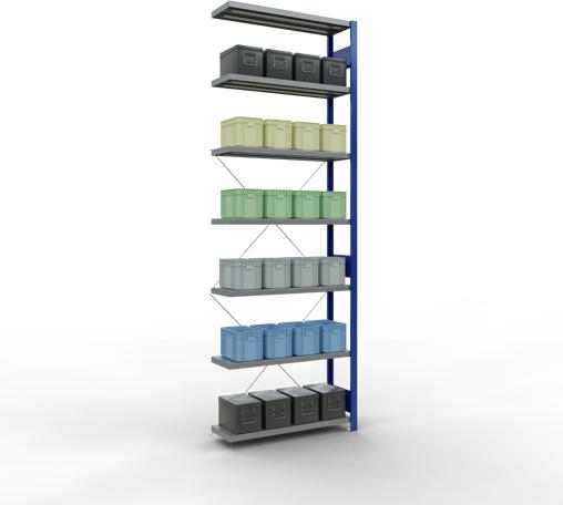 Produktbild Schulte Lagertechnik Stecksystem Anbauregal MULTIplus250 mit Kreuzstrebe