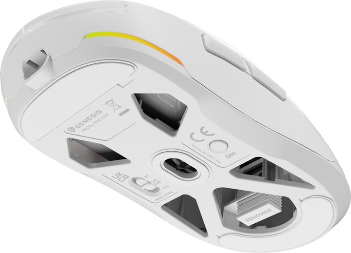 Actual product image Genesis Mysz Dla Graczy Zircon 660 Pro Bezprzewodowa 26000dpi Biała Gamingowa (Cable, Wireless)