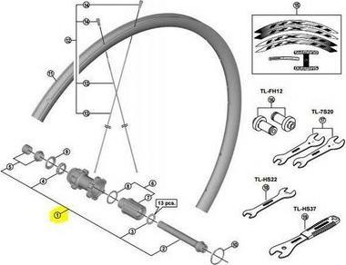 Productafbeelding Shimano FH-M678/FH-M7010 trapas holle as