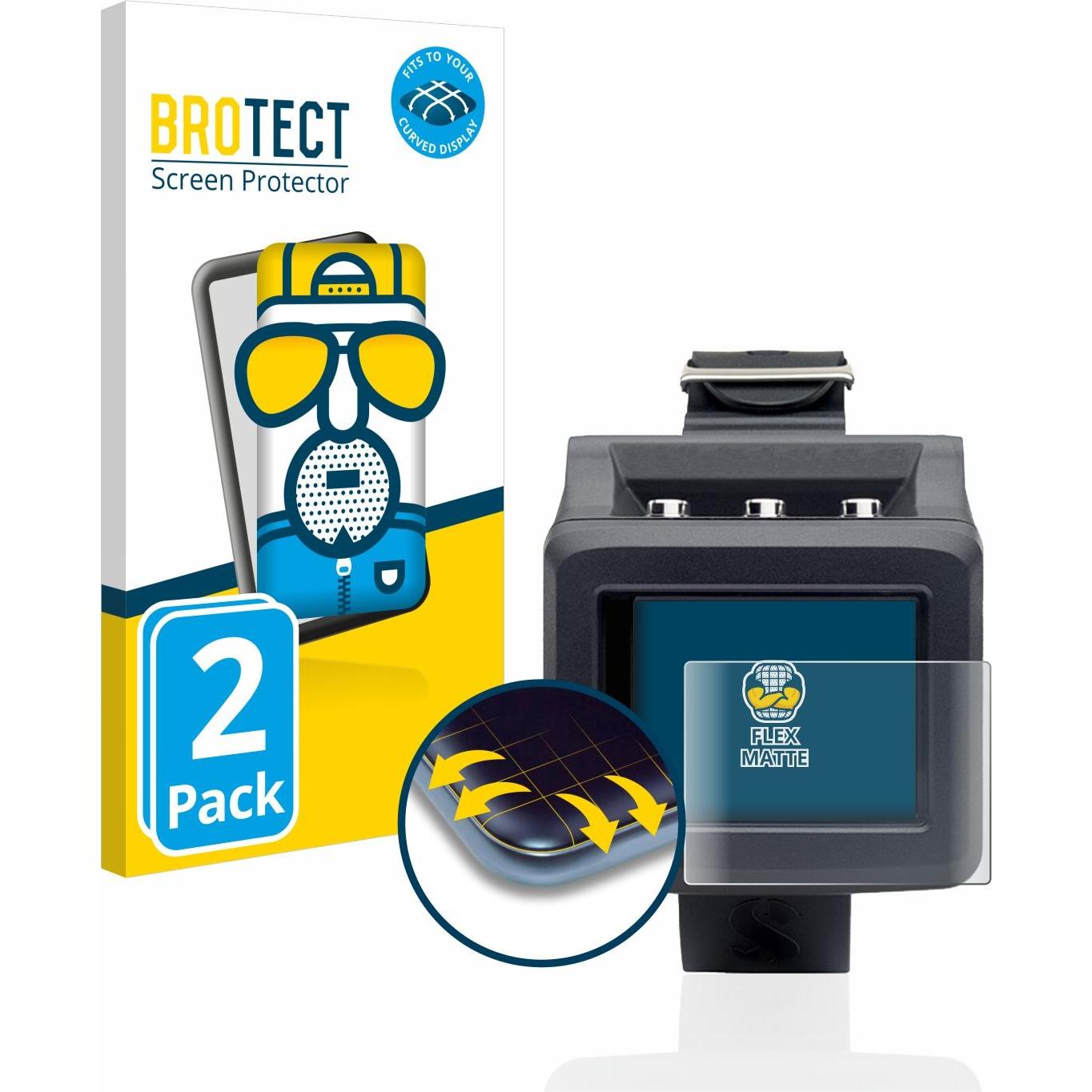 BROTECT Full-Cover Displayschutz Matt, Smartwatch Schutzfolie, Grau