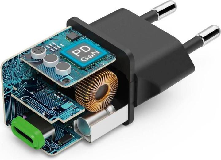 Actual product image Hama Fast charger, USB-C, PD/QC/GaN, super mini charger, 30 W, black (30 W)