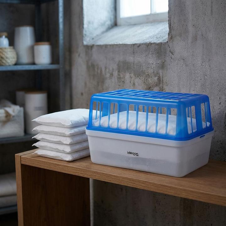 Actual product image Ideoon Premium dehumidifier set PLUS 5 granulate refill pack (50 m²)