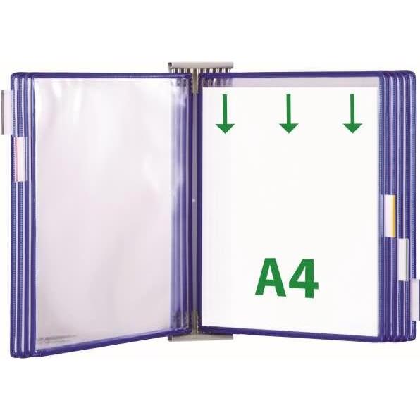 Tarifold, Informationsschild, Wand-Sichttafelsystem 424101 DIN A4 blau mit 10 St. Sichttafeln