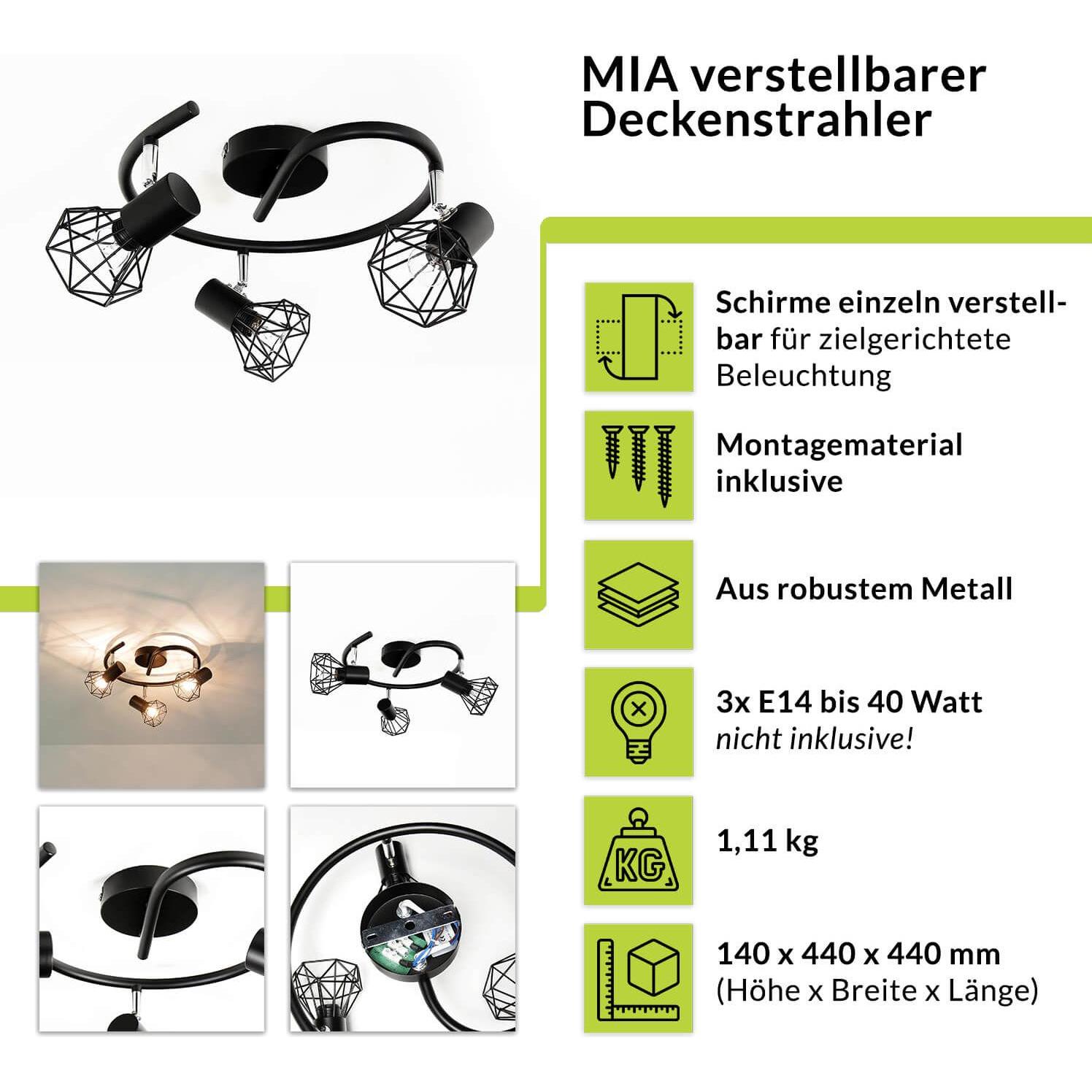 Thumbnail - Licht-Erlebnisse, Wandleuchte + Deckenleuchte, Mia (E14)
