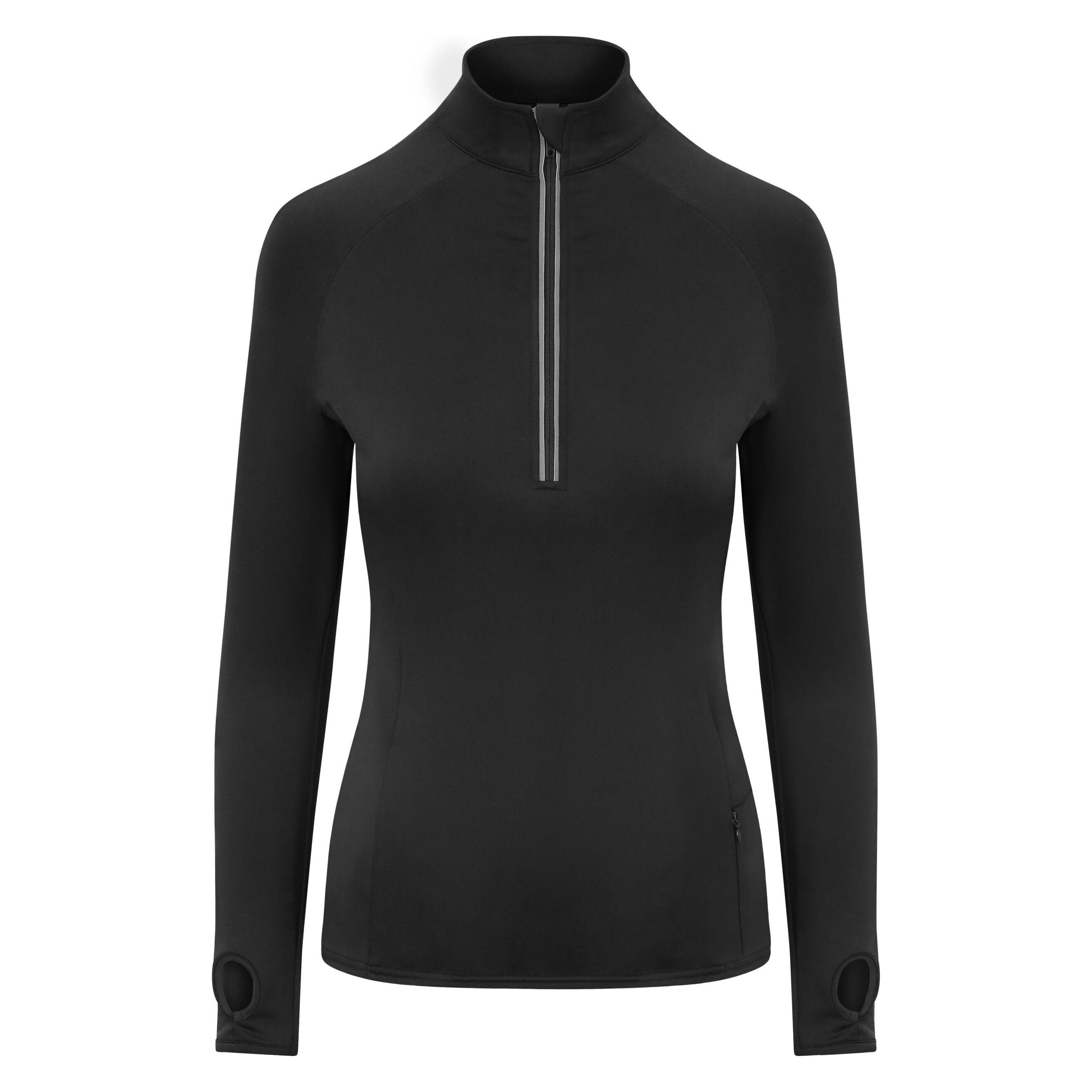 Awdis, Damen, Shirts, Women's Cool-Flex 1/2 Zip Top, Schwarz