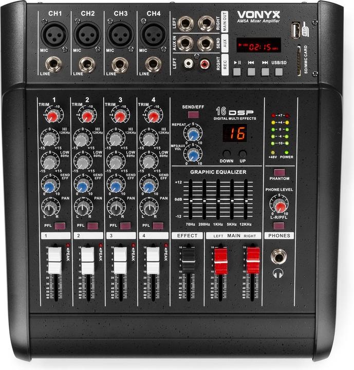 Vonyx AM5A Powermixer (Studio- and Livemixer)