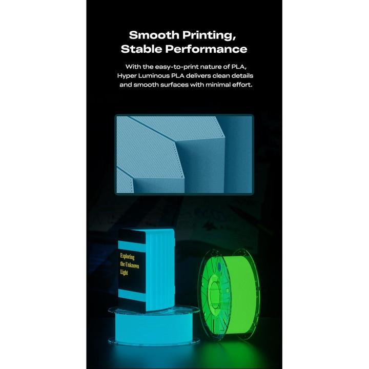 Produktbild Creality Filament PLA Luminous Grün 1.7 mm 1.29 kg (PLA, 1.70 mm, 1290 g)