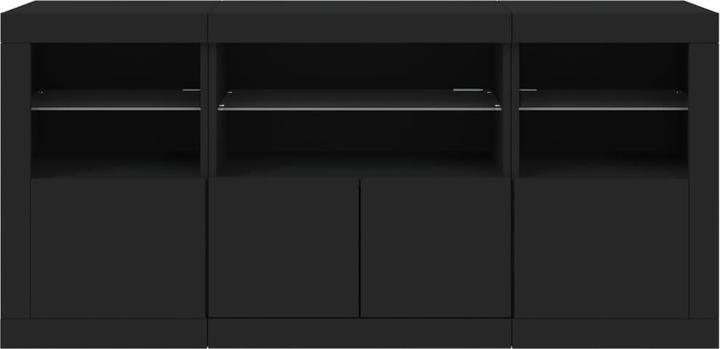 Image du produit vidaXL Buffet avec éclairage LED noir 142,5x37x67 cm,Couleur