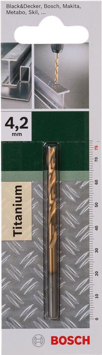 Actual product image Bosch Zubehör Metal drill HSS-TiN, DIN 338 D= 4.2 mm L= 75 mm (4.2 mm)