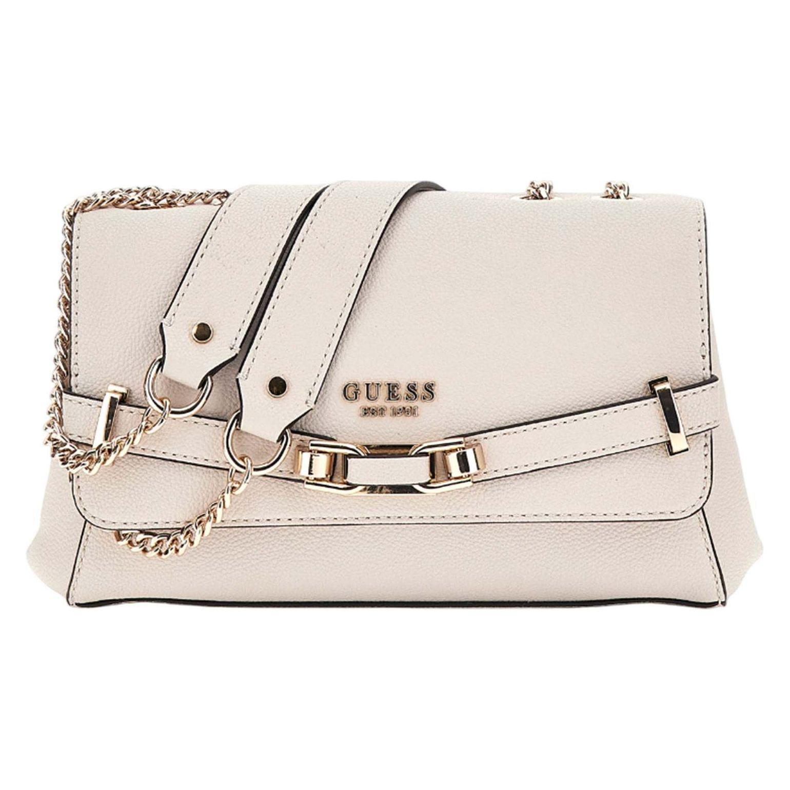 Guess, Damen, Handtasche, Schoudertas Silvye Convertible Xbody Flap Bag Stone Lichtgrijs, Grau
