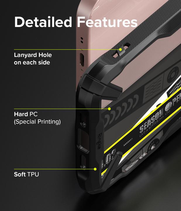 Actual product image Ringke Fusion X Design Durable Computer Case with TPU Buffer for iPhone 13 Mini Black (Ticket Tape) (FXD540 (Apple iPhone 13 mini)