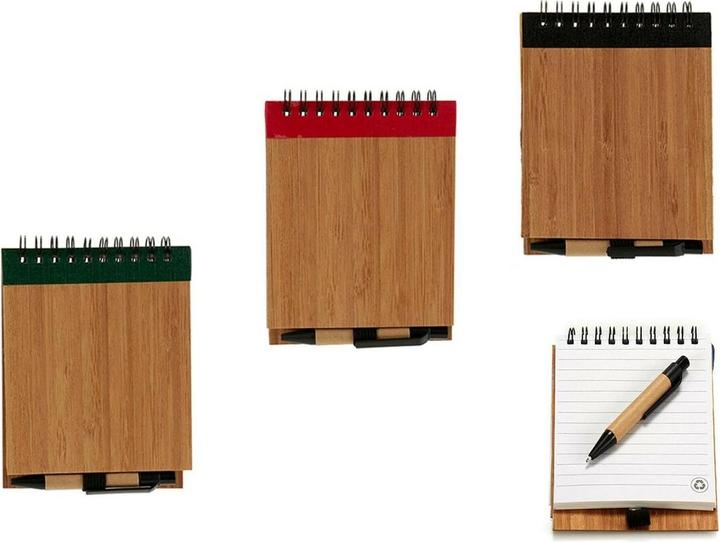 Image du produit Pincello Mini-cahier d'anneaux avec stylo bambou 1 x 10 x 13 cm (24 pièces) (10 x 13 cm)