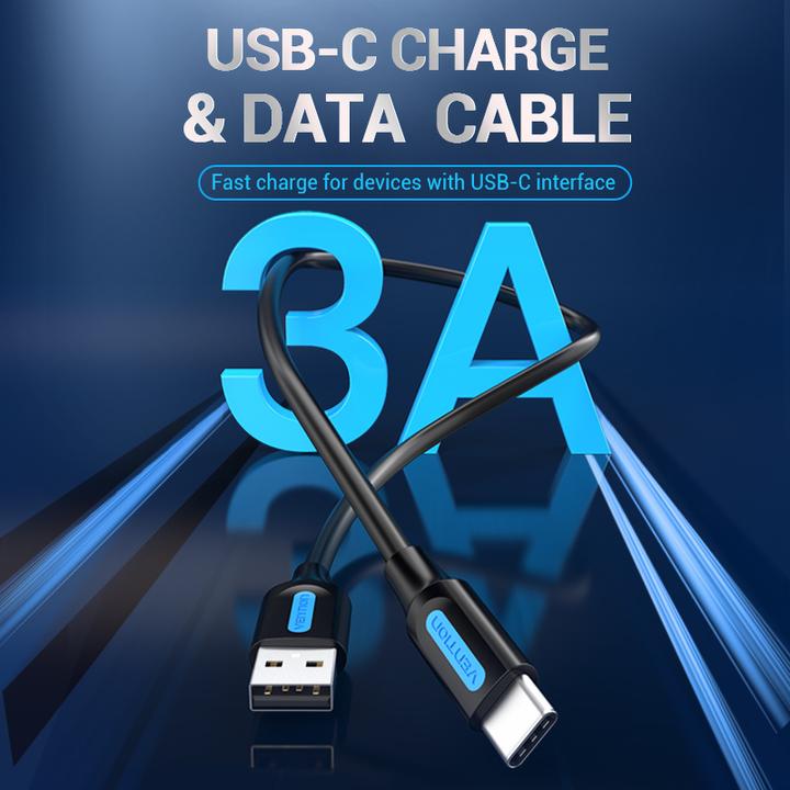Image du produit Vention Câble USB 2.0 A vers USB-C 3A 1.5m COKBG noir (1.50 m, USB 2.0, 60 W)