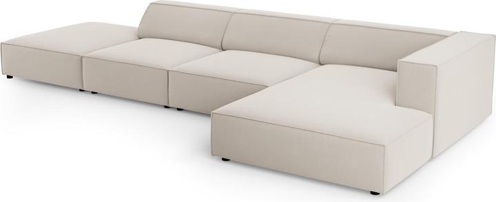 Actual product image Cosmopolitan Design Velvet Right Corner Sofa, "Arendal", 5 Seats, Ecru, 341x166x70 Made in Europe (Corner sofa)