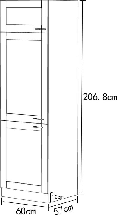 Produktbild VCM Küchenschrank B. 60 cm Hochschrank Colura (60 x 57 x 207 cm)
