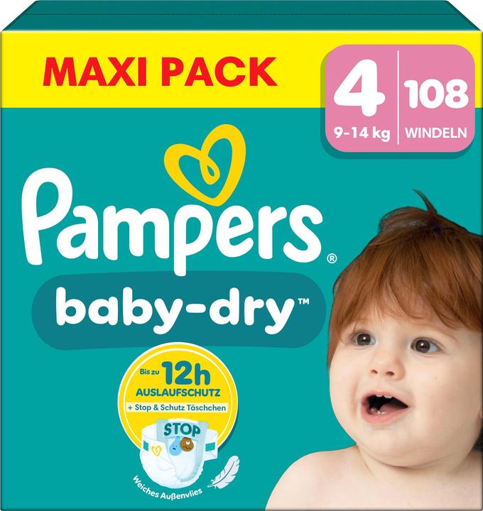 Productafbeelding Pampers Baby-Dry (Gr. 4, Maandelijks pakket, 108 Stuk)