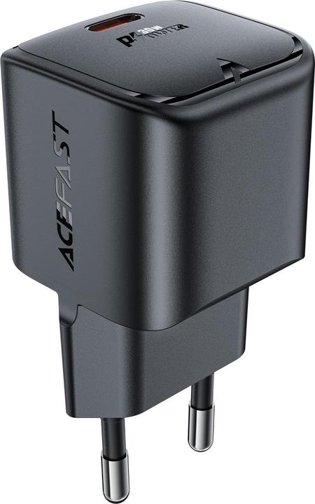 Acefast A77 Mini PD 30W GaN USB-C Wandladegerät – Schwarz (30 W)