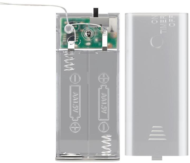 Actual product image Berrybase 20 LED Silver Wire Light Chain incl. Timer, was (1.05 m)