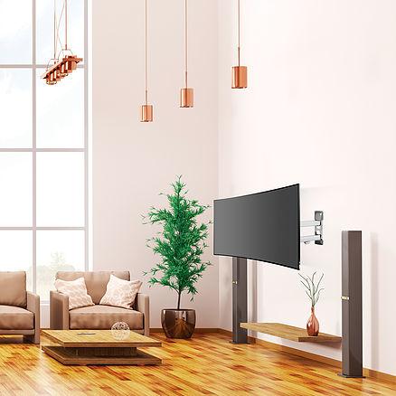 Image du produit Barkan Support TV mural 13-65", métal, blanc (Mur, 65", 40 kg)