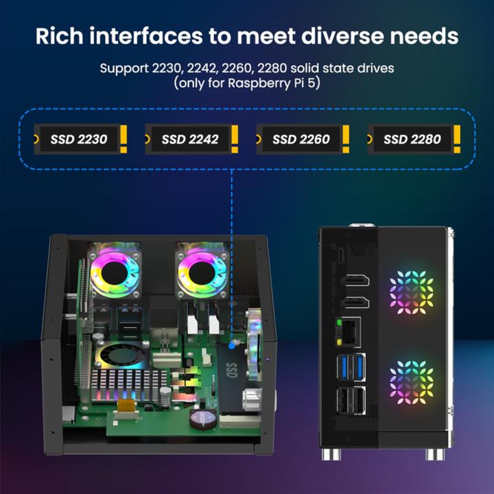 Actual product image Elecrow Mini PC Case mit OLED Display für Raspberry Pi 5