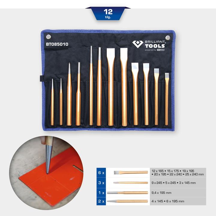 Actual product image KS Tools Chisel and punch set 12 pieces
