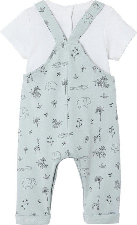 Vertbaudet Baby-Set: Latzhose, Body & Halstuch, Dschungelmotive