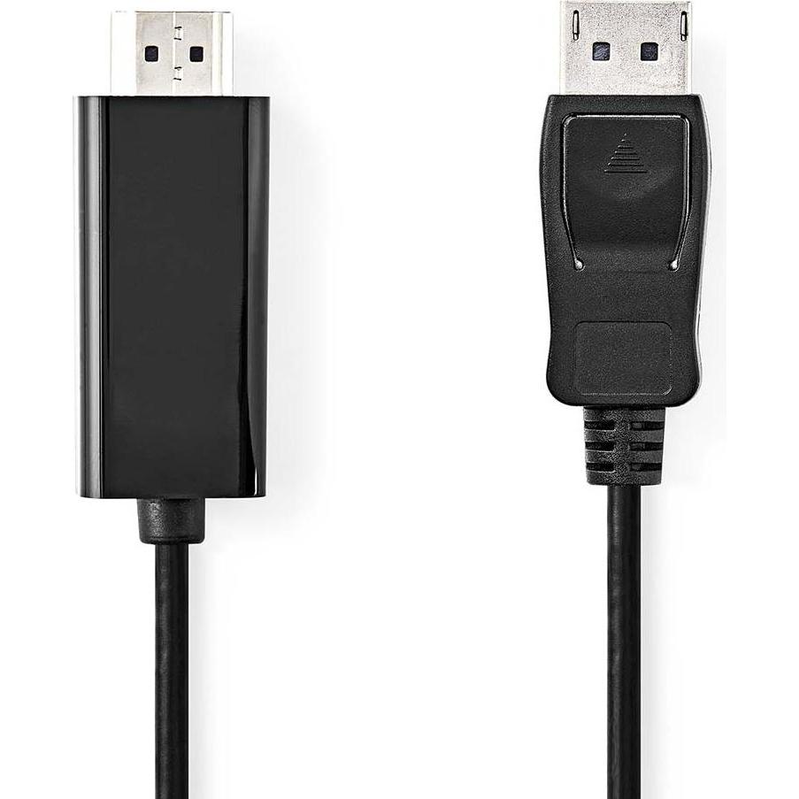 Nedis Displayport-Kabel DisplayPort Stecker HDMI™ Stecker 1080p Vernickelt 1.00 m Rund (1 m, DisplayPort), Video Kabel