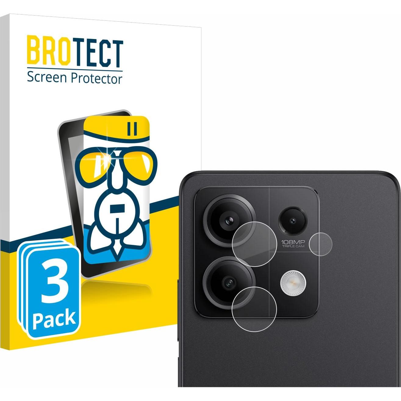 BROTECT AirGlass Panzerglasfolie (3 Stück, Xiaomi Redmi Note 13 Pro 5G), Smartphone Schutzfolie, Transparent