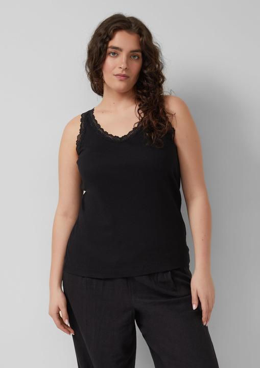 Produktbild s.Oliver Geripptes Tanktop mit Spitze (46)