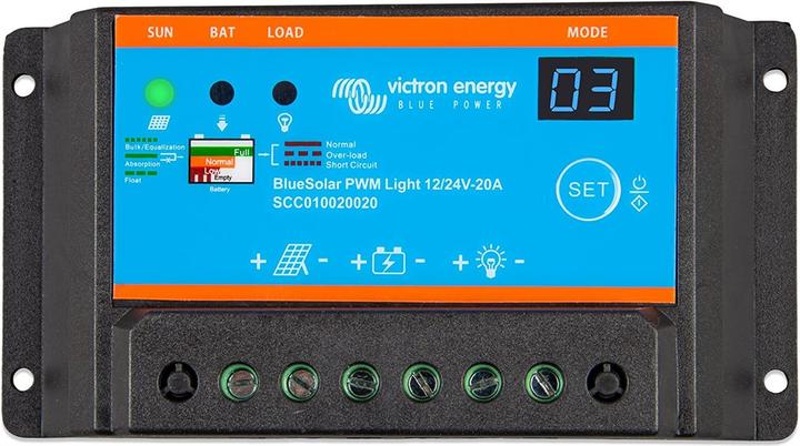 Actual product image Victron Energy BlueSolar PWM-Light 12V 24V 5A Solar Charge Controller