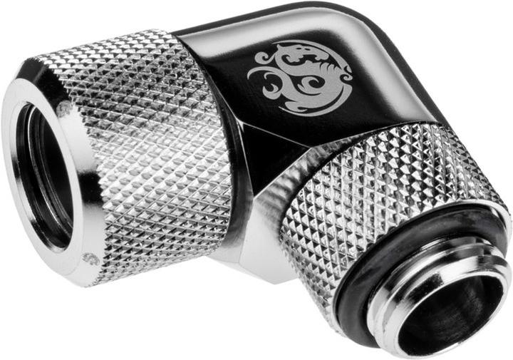 Actual product image Bitspower Advanced adapter 90 degree G1/4 inch male to 12mm male hardtube - rotatable