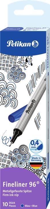 Produktbild Pelikan 943167 Fineliner Fein (Blau, Silber, 10x)