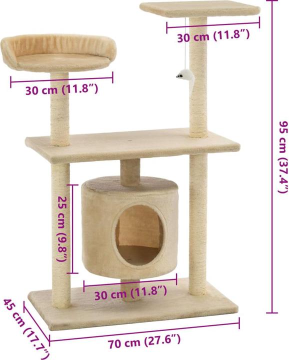 Image du produit vidaXL Kratzbaum (95 cm, Beige)