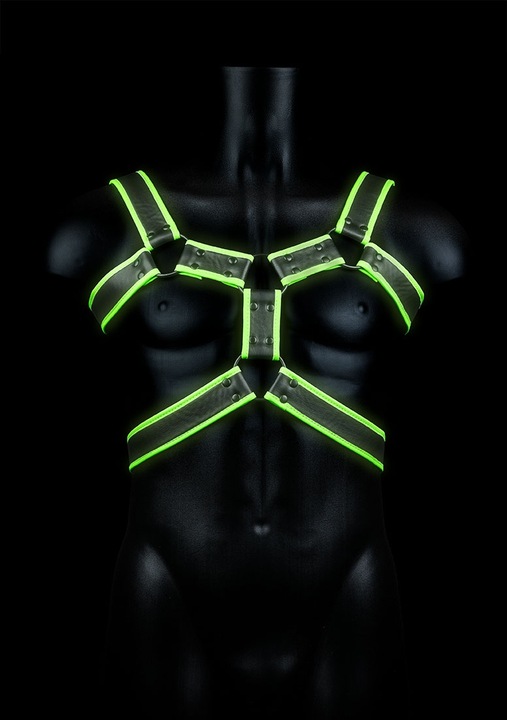 Image du produit Ouch! Harnais de corps - Glow in the Dark/Noir - L/XL