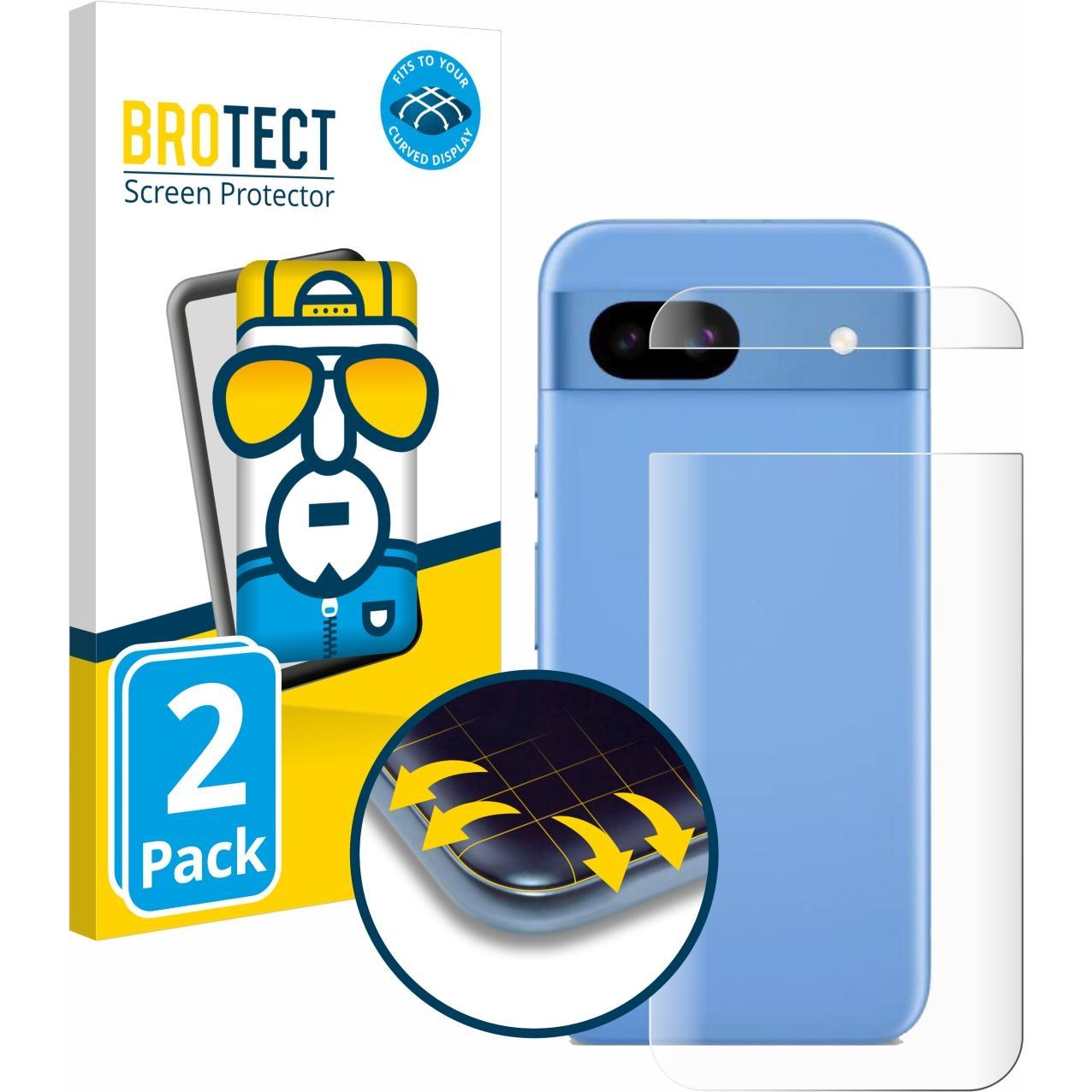 BROTECT Full-Screen Displayschutz (2 Stück, Google Pixel 8a), Smartphone Schutzfolie, Transparent