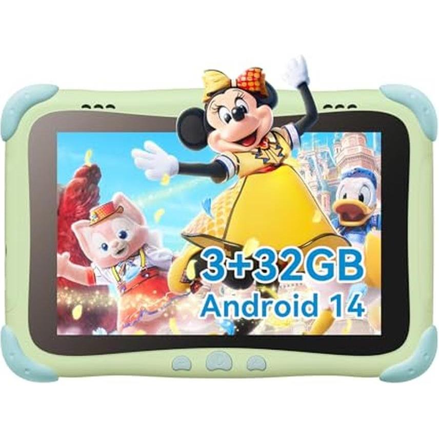 Bwjbsw Kinder-Tablet mit Android 14, Kindersicherung und Schutzhülle (8