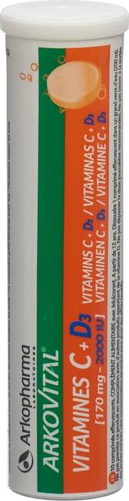 Actual product image Arkopharma Vitamin C + D3 (20 Piece, Effervescent tablet, 114 g)