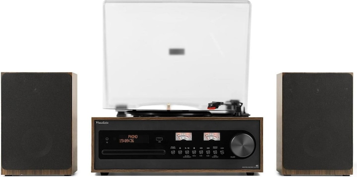 Produktbild Audizio Platenspeler met speakers - Boston platenspeler Bluetooth, CD speler en DAB
